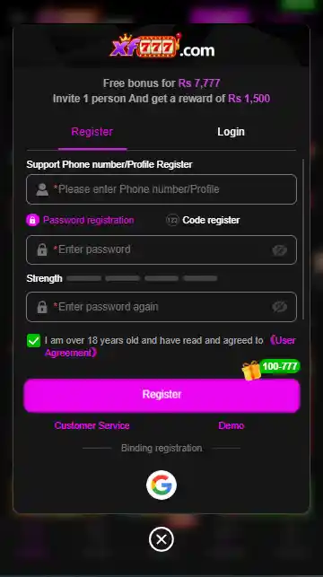 XF777 Game Log in